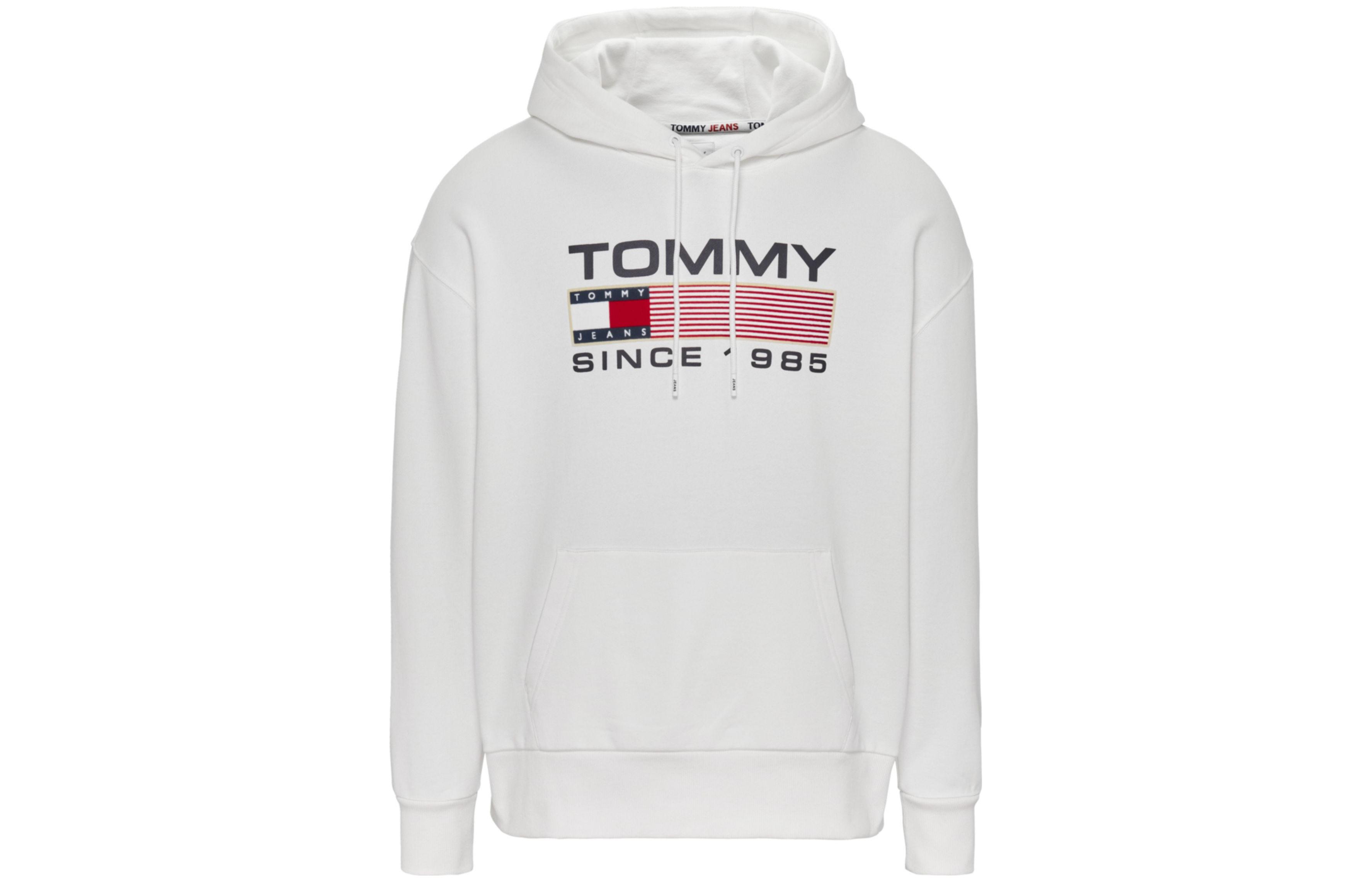 Tommy Hilfiger Sweatshirts Men's White Hooded Moderate Regular