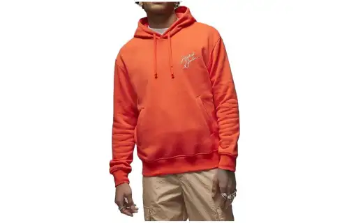Jordan Flight MVP Sweatshirts Men's Orange Red Hooded Moderate Regular