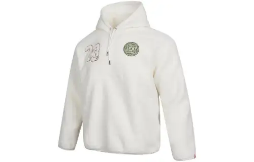 Jordan Sweatshirts Men's White Hooded Non Detachable Moderate Regular
