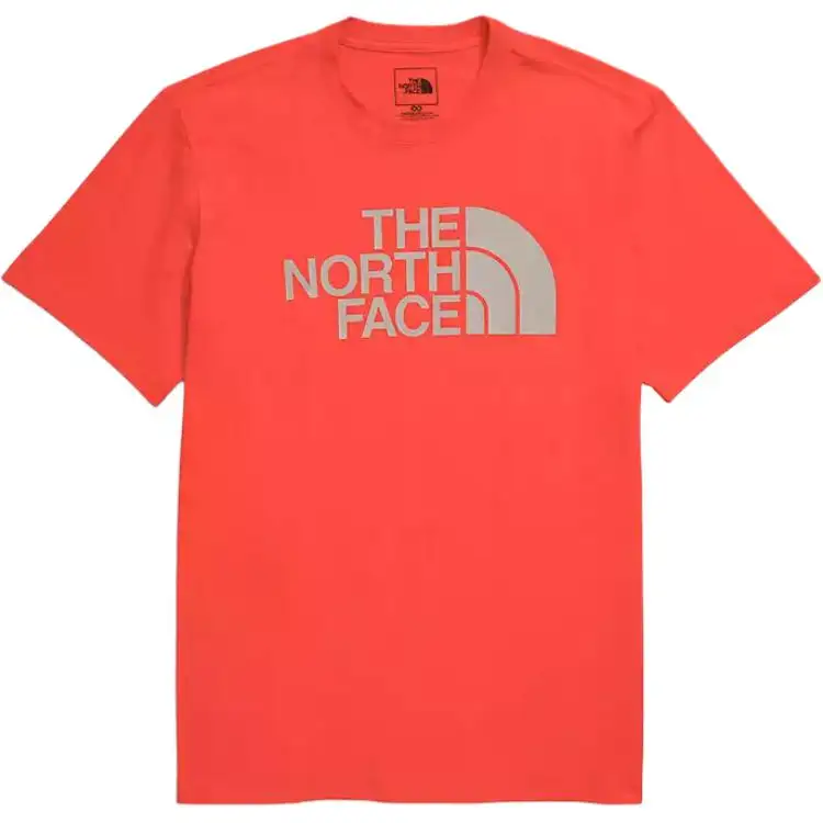THE NORTH FACE Short Sleeve Half Dome Tee T Shirt Men's Dark Red Orange