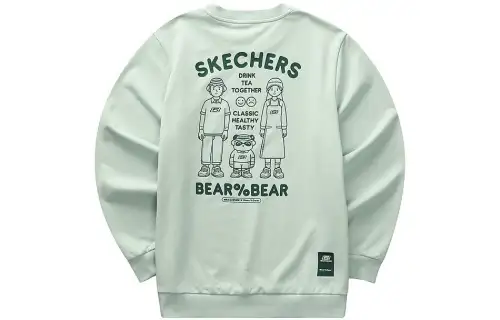 Skechers Sweatshirts Unisex Windy Green/02QQ Crew Neck Moderate Regular