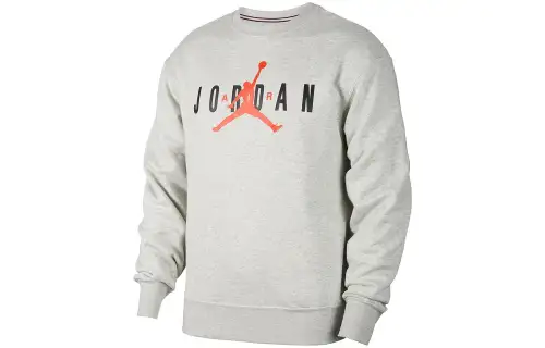 Jordan Air Sweatshirts Men's Gray Crew Neck Moderate Regular