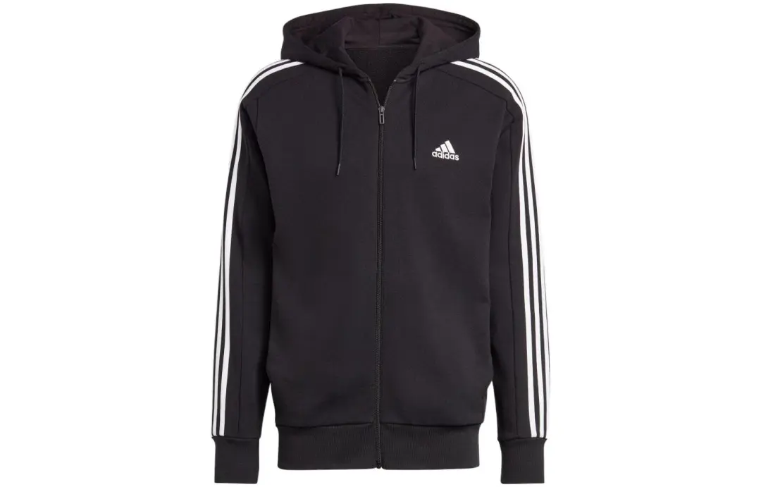 Adidas Essentials French Terry 3 Stripes Full Zip Hoodie