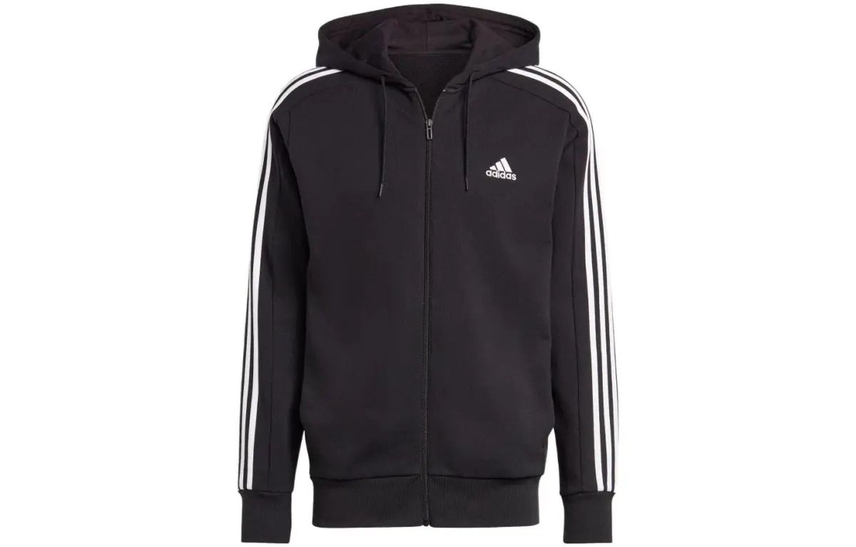 Adidas Essentials French Terry 3 Stripes Full Zip Hoodie