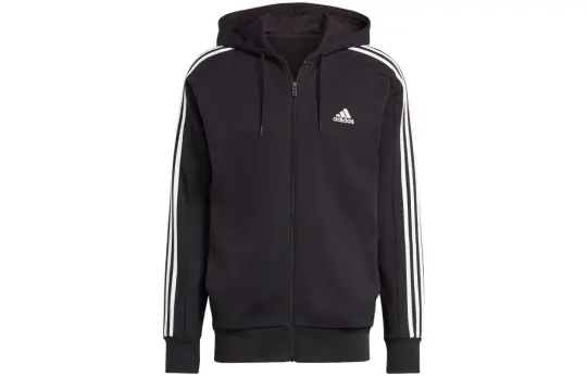 Adidas Essentials French Terry 3 Stripes Full Zip Hoodie