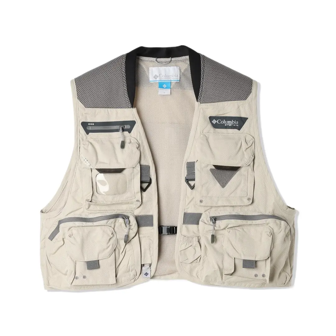 Columbia Vests Men's Ecru Crew Neck Moderate Other