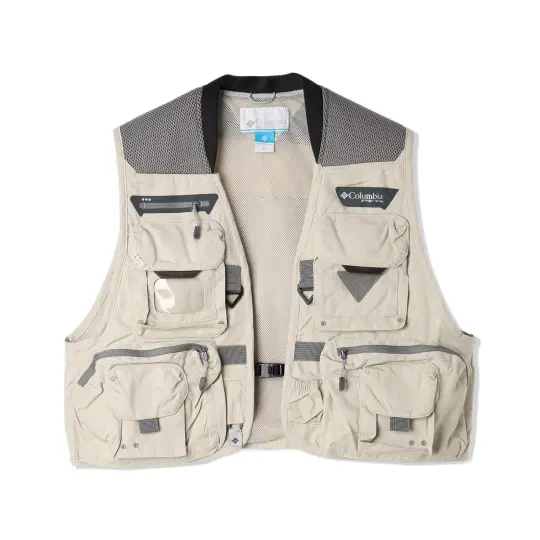 Columbia Vests Men's Ecru Crew Neck Moderate Other