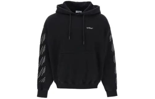 OFF-WHITE Contrast-stitching Cotton Hoodie