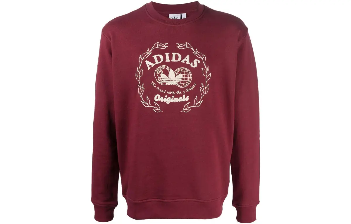 Adidas Originals Sweatshirts Men's Red Crew Neck Moderate Regular