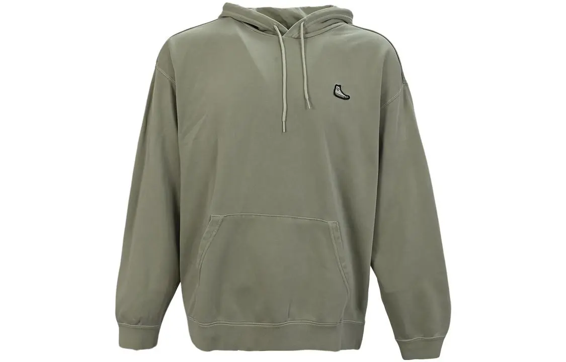 Converse Sweatshirts Unisex Green Hooded Moderate Straight Fit