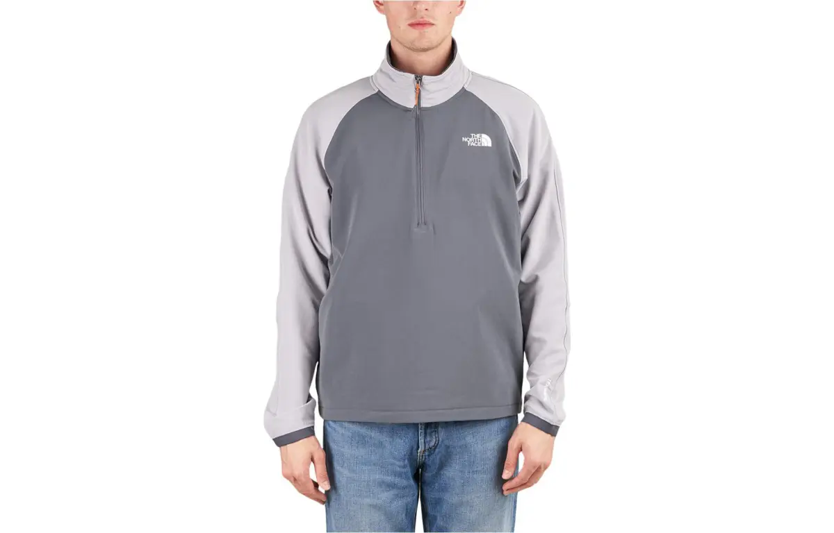 THE NORTH FACE Sweatshirts Men's Gray Stand Collar Moderate Regular