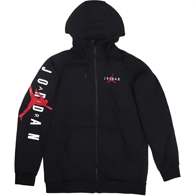 Jordan Sweatshirts Men's Black Hooded Moderate Straight Fit