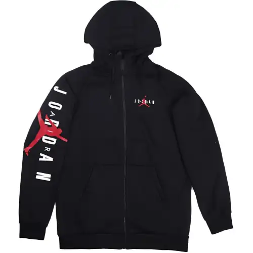 Jordan Sweatshirts Men's Black Hooded Moderate Cardigan
