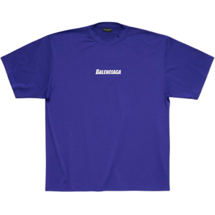 Мужская футболка Balenciaga Logo Print (синяя)
