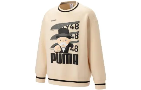 PUMA X Staffonly X Monopoly Sweatshirts Men's Khaki Crew Neck Moderate Regular