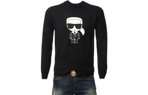 KARL LAGERFELD / Karl Lagerfeld Jeans Sweatshirts Men's Black Crew Neck Moderate Other