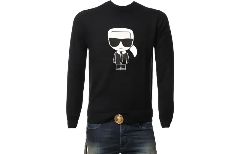 KARL LAGERFELD / Karl Lagerfeld Jeans Sweatshirts Men's Black Crew Neck Moderate Other