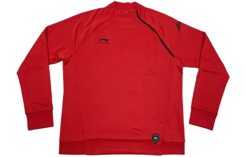 Li Ning Sweatshirts Men's Vermilion Stand Collar Moderate Regular