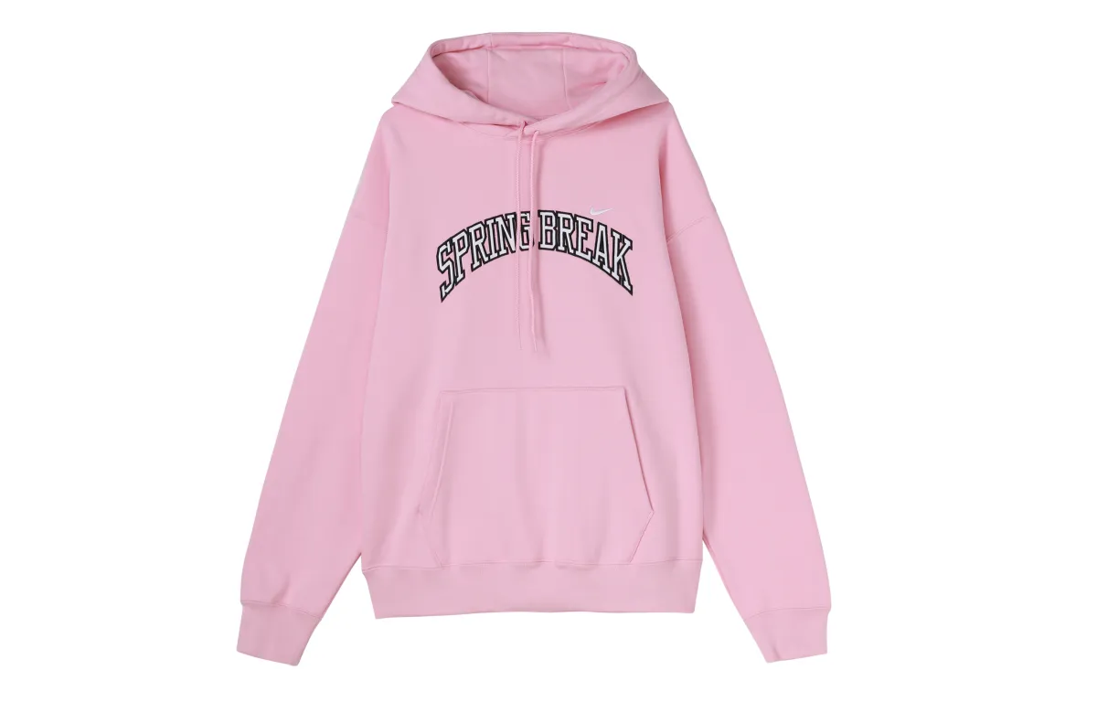 Nike Sweatshirts Unisex Medium Soft Pink Hooded Moderate Straight Fit