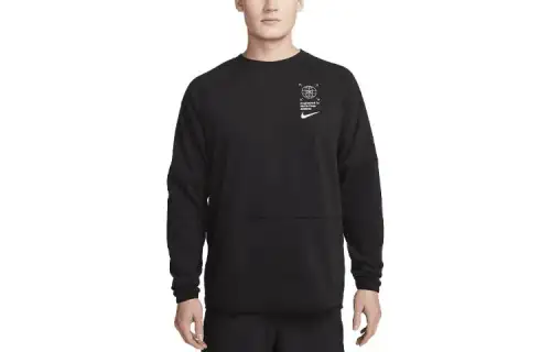 Nike Sweatshirts Men's Black Crew Neck Moderate Regular