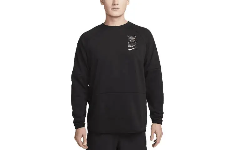 Nike Sweatshirts Men's Black Crew Neck Moderate Regular