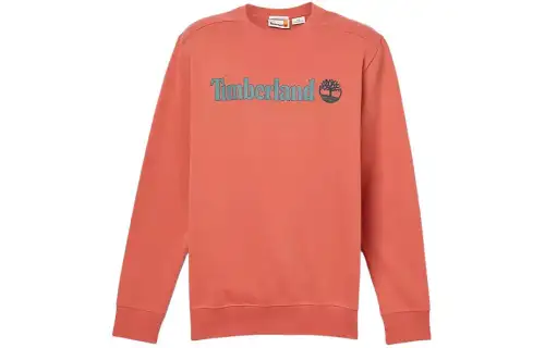 Timberland Linear Logo Crew Neck Sweatshirt Men's Burn Ochre
