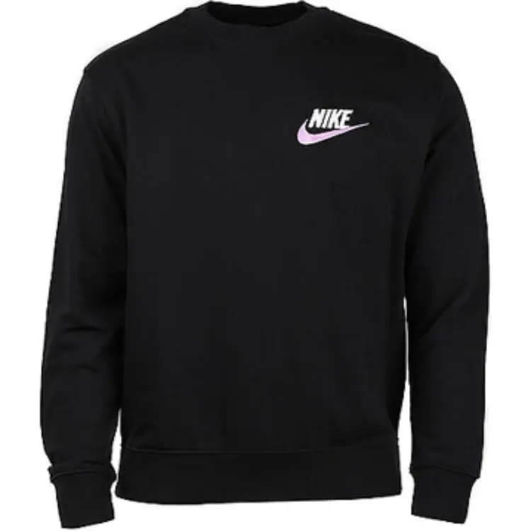Nike Club Sweatshirts Men's Black Crew Neck Moderate Straight Fit