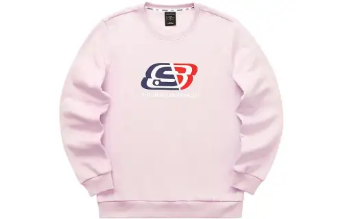Skechers Colorful Crew Neck Letter Print Casual Sports Fleece Lined Pullover Sweatshirt Unisex