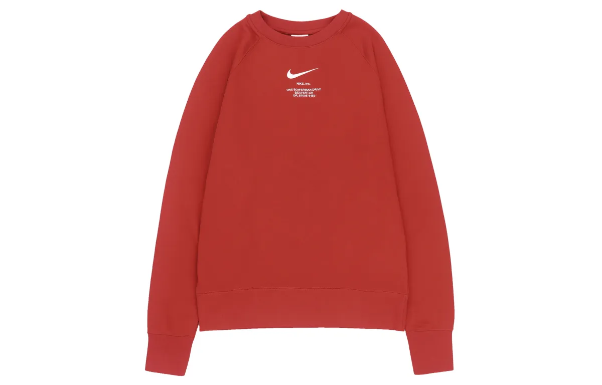 Nike Sweatshirts Men's Red Crew Neck Moderate Straight Fit