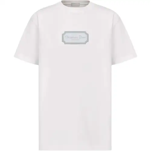 DIOR T Shirts Men's White Crew Neck Moderate