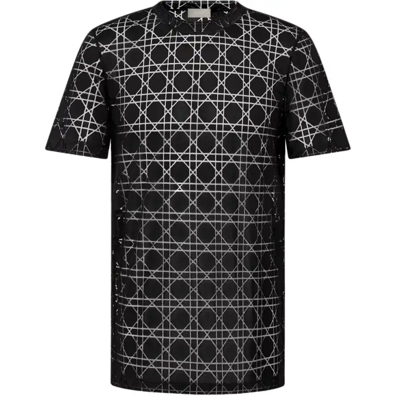 DIOR T Shirts Men's Black Crew Neck Moderate Straight Fit