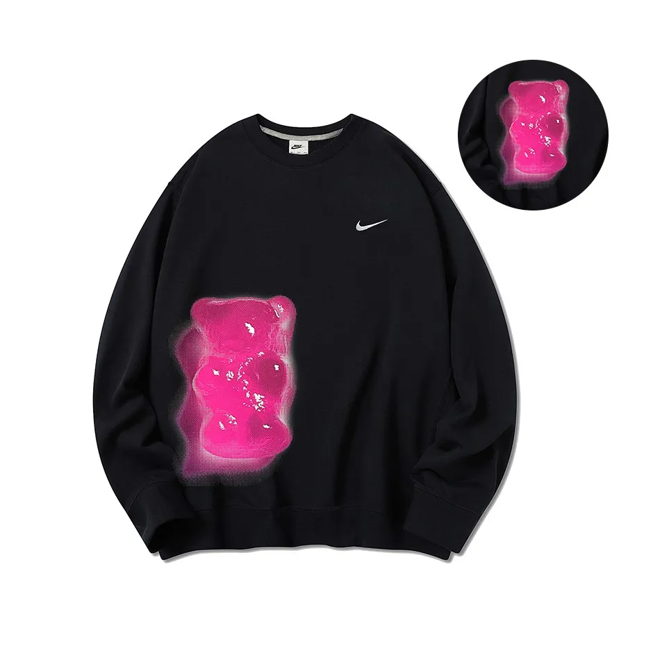Nike Sweatshirts Unisex Black Crew Neck Moderate