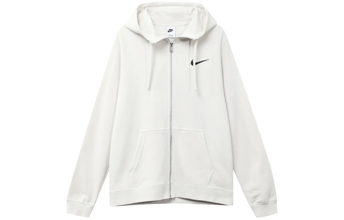 Nike Sweatshirts Men's White Hooded Moderate Cardigan