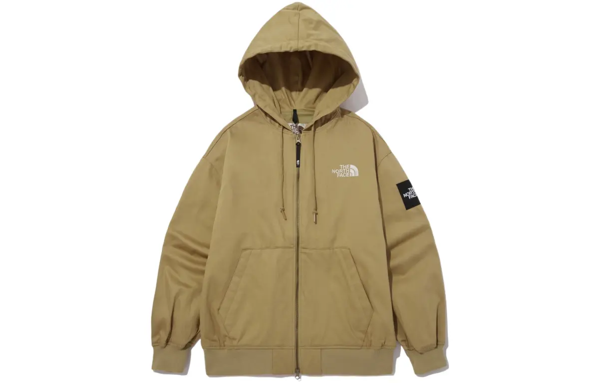 THE NORTH FACE Sweatshirts Men's Beige Brown Hooded Moderate Cardigan