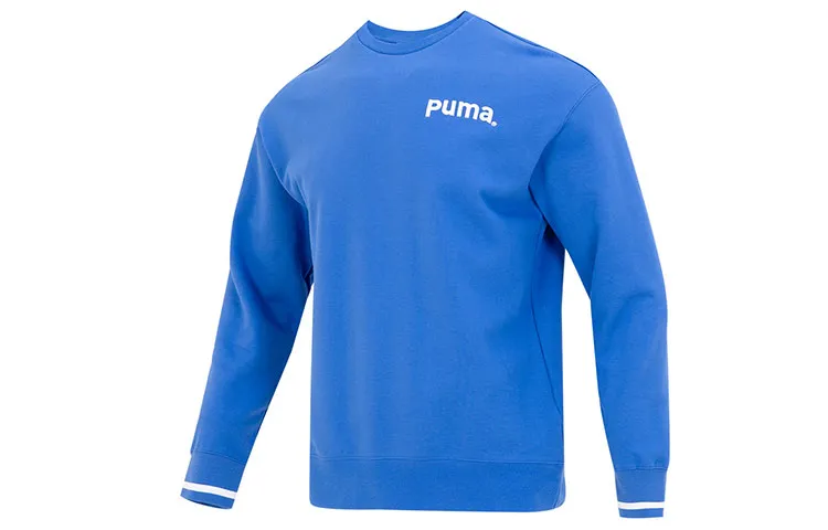 PUMA Sweatshirts Men's Blue Crew Neck Moderate Straight Fit