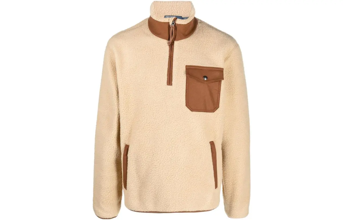 contrast-trim high-neck sweatshirt