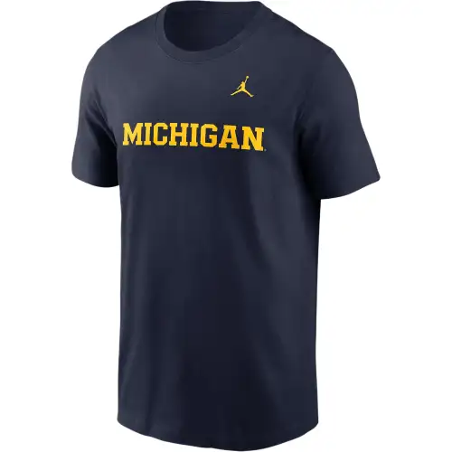 Jordan Michigan Wolverines Primetime Wordmark Men's Jordan College T Shirt