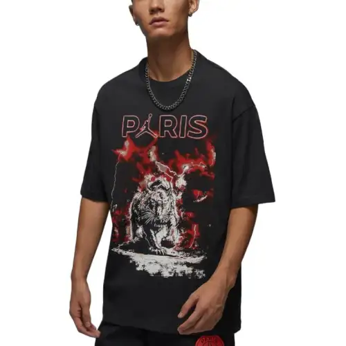 Jordan Paris Saint Germain T Shirt Men's Gray Black/Sail White