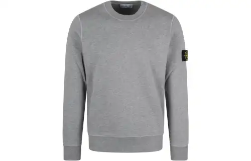 STONE ISLAND Sweatshirts Men's Gray Crew Neck Moderate Regular