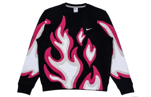 Nike Sweatshirts Men's Black Crew Neck Moderate Regular