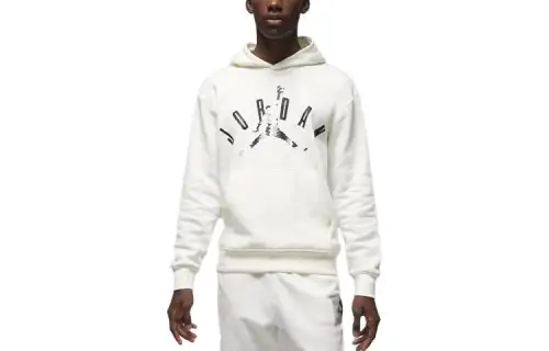 Jordan Sweatshirts Men's White Hooded Moderate Regular