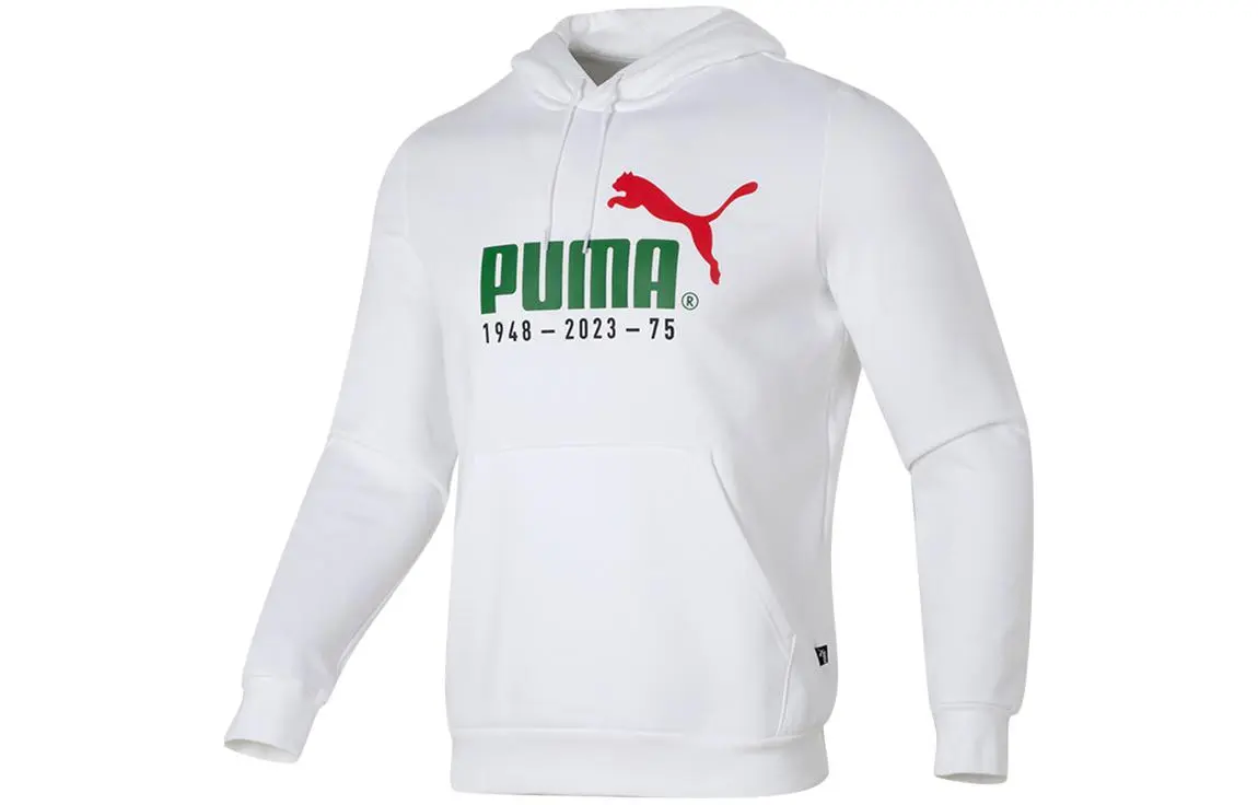 PUMA Sweatshirts Men's White Hooded Moderate Straight Fit