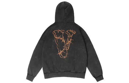 VLONE Sweatshirts Unisex Black Hooded Moderate Regular