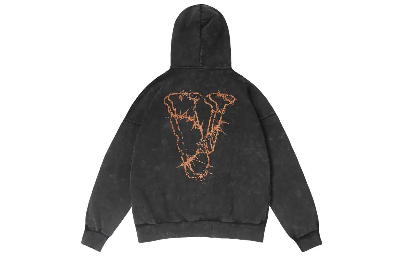 VLONE Sweatshirts Unisex Black Hooded Moderate Regular