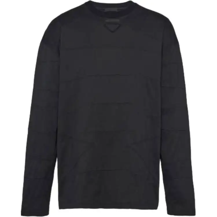 PRADA T Shirts Men's Black Crew Neck Moderate Straight Fit