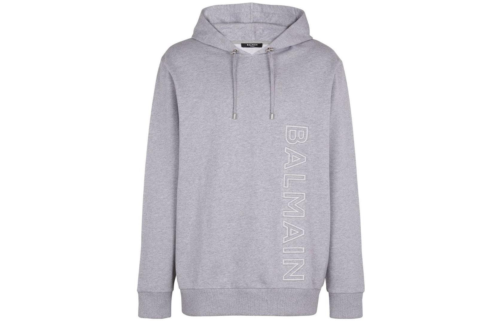 Мужское худи BALMAIN BALMAIN FW22 (серое)
