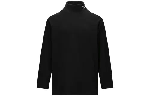 Reebok T Shirts Unisex Black Crew Neck Moderate Straight Fit