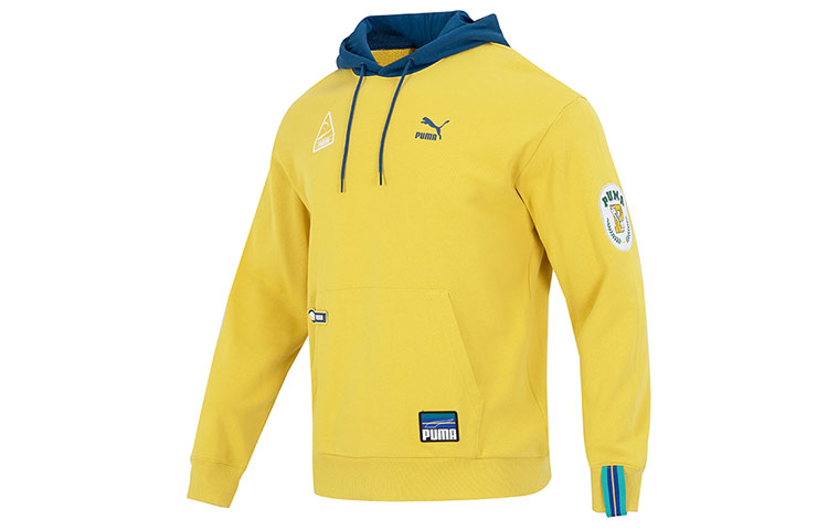 Мужское худи PUMA Team Badge Hoodie Tr (желтое)