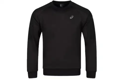 ASICS Sweatshirts Men's Black Crew Neck Moderate Other