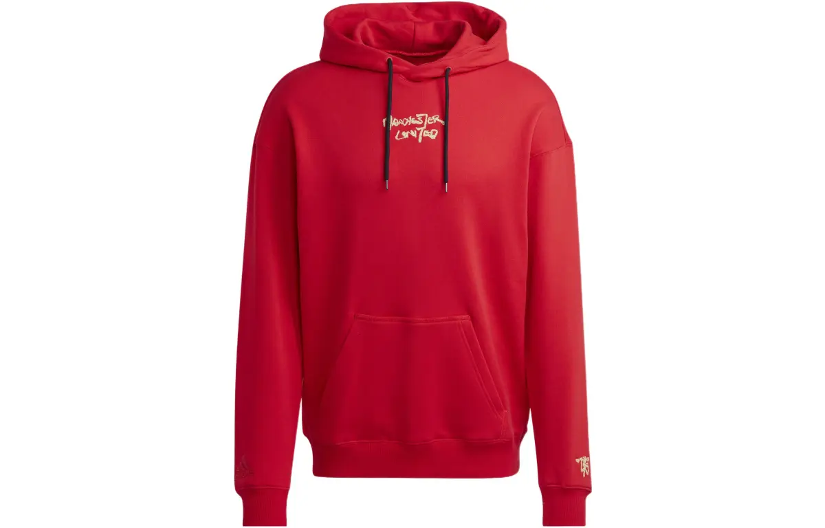 Adidas Sweatshirts Men's Red Crew Neck Moderate Straight Fit